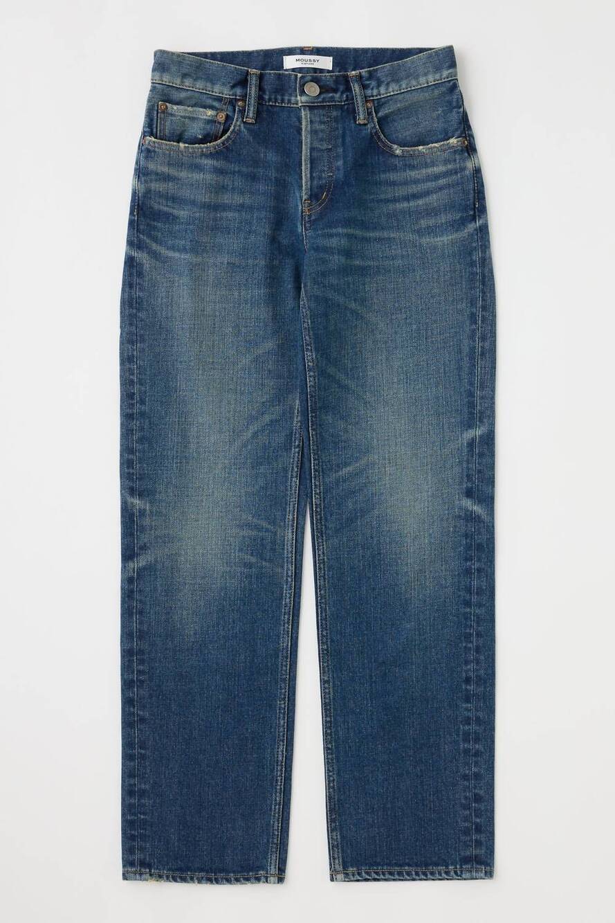 NEW MOUSSY women's vintage hadley straight low jeans in blue